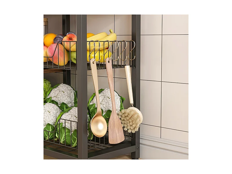 Regał szafka kuchenna ciemny brąz industrialny drewno retro wyspa półka