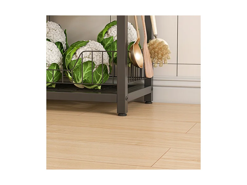 Regał szafka kuchenna ciemny brąz industrialny drewno retro wyspa półka