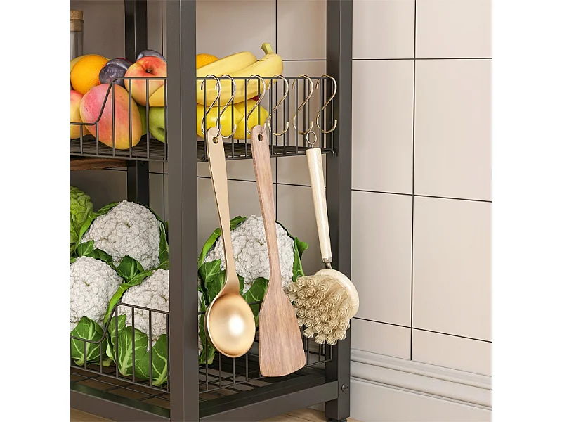 Regał szafka kuchenna ciemny brąz industrialny drewno retro wyspa półka