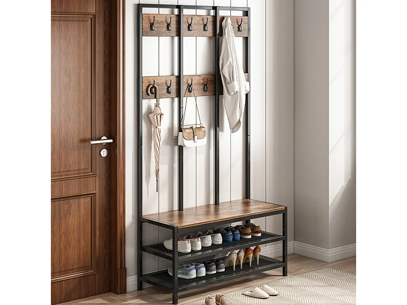 INDUSTRIELLER KLEIDERSTÄNDER FÜR KLEIDUNG UND SCHUHE LOFT-STÄNDER GARDEROBE SCHRANK SITZ