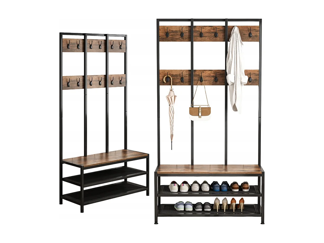 INDUSTRIELLER KLEIDERSTÄNDER FÜR KLEIDUNG UND SCHUHE LOFT-STÄNDER GARDEROBE SCHRANK SITZ