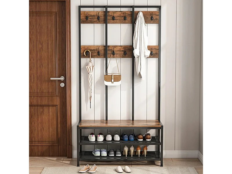 INDUSTRIELLER KLEIDERSTÄNDER FÜR KLEIDUNG UND SCHUHE LOFT-STÄNDER GARDEROBE SCHRANK SITZ