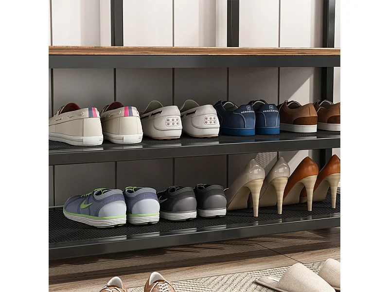 INDUSTRIELLER KLEIDERSTÄNDER FÜR KLEIDUNG UND SCHUHE LOFT-STÄNDER GARDEROBE SCHRANK SITZ