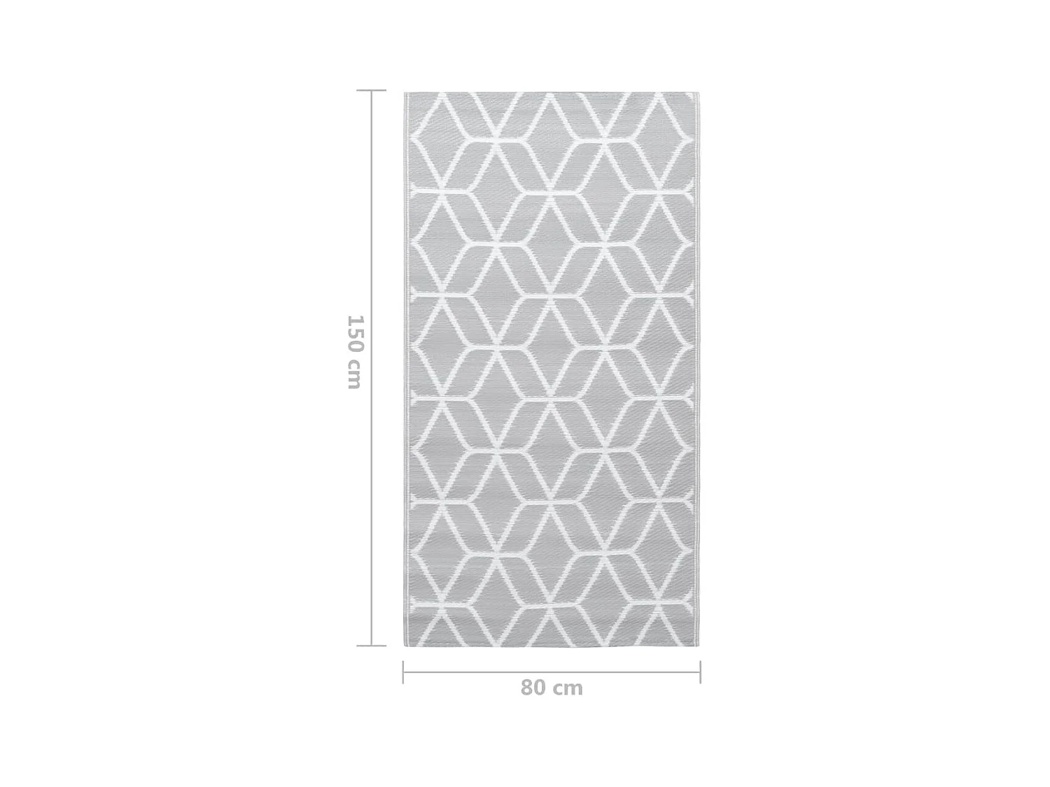 Tapete de Exterior ARAKIL 80x150 cm Cinzento para Jardim e Varanda