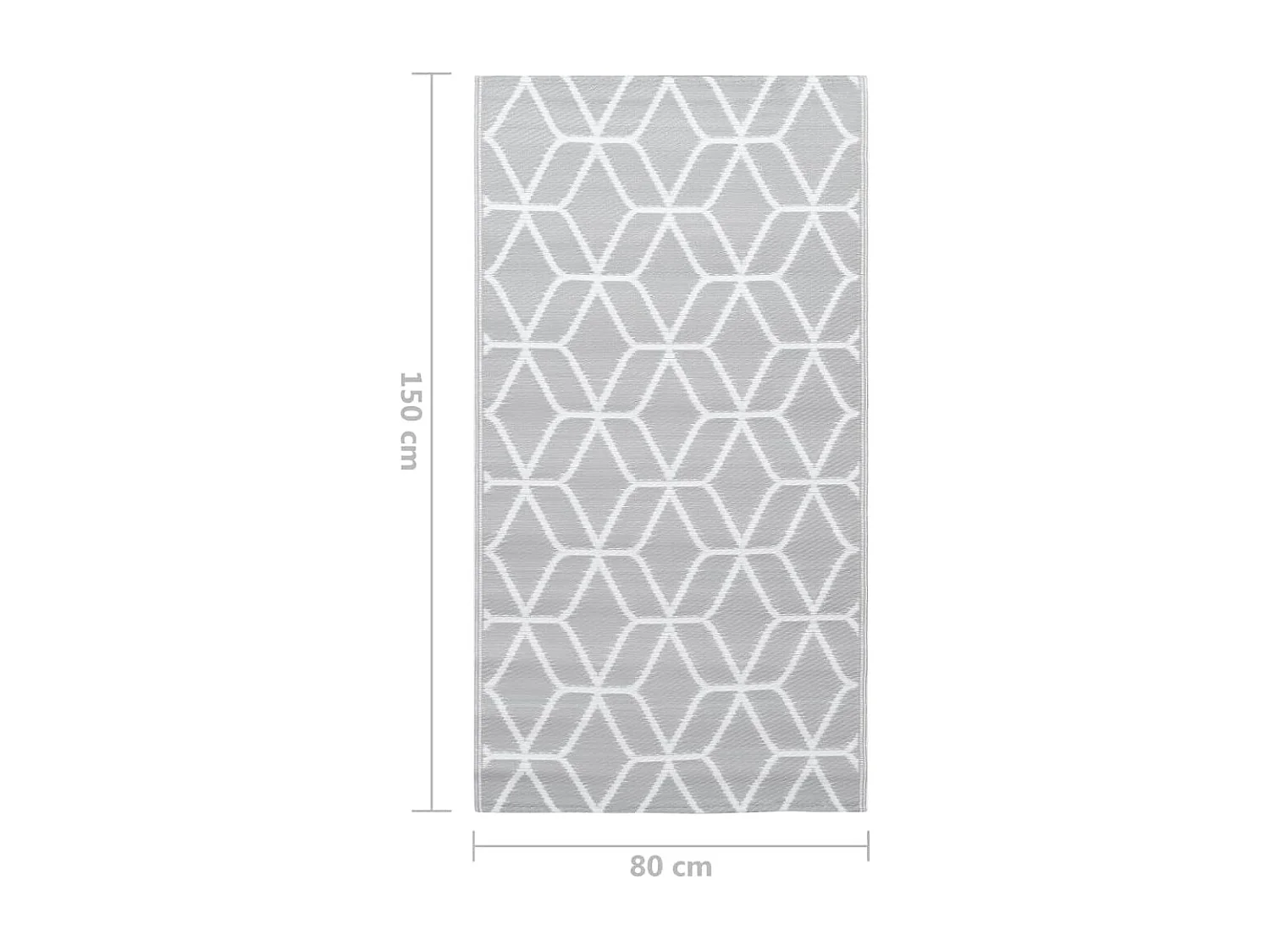 Tapete de Exterior ARAKIL 80x150 cm Cinzento para Jardim e Varanda