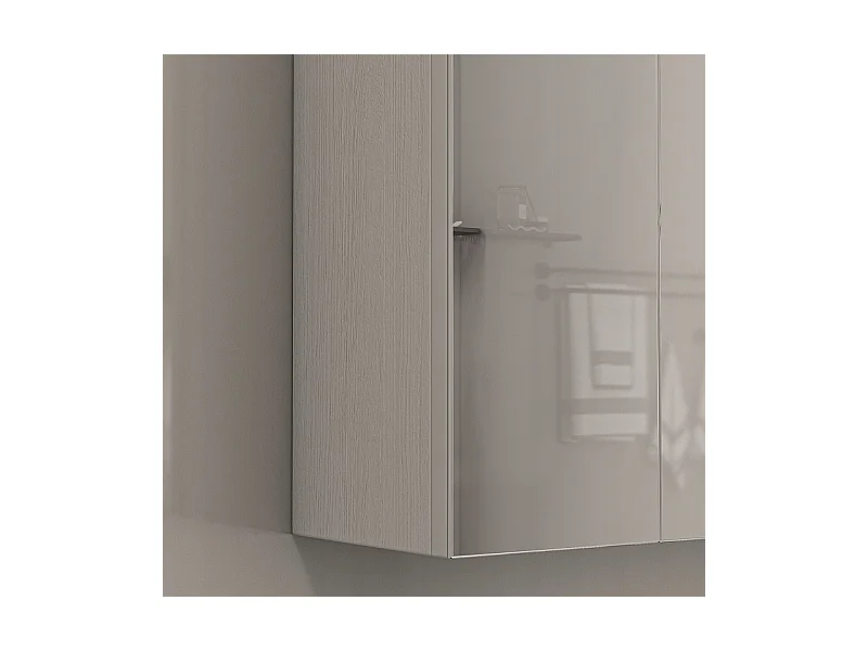 ARMOIRE DE SALLE DE BAIN SUSPENDUE MURALE AVEC MIROIR EN TROIS PARTIES MODERNE 60 CM