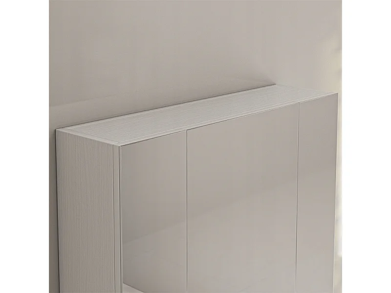 ARMOIRE DE SALLE DE BAIN SUSPENDUE MURALE AVEC MIROIR EN TROIS PARTIES MODERNE 60 CM