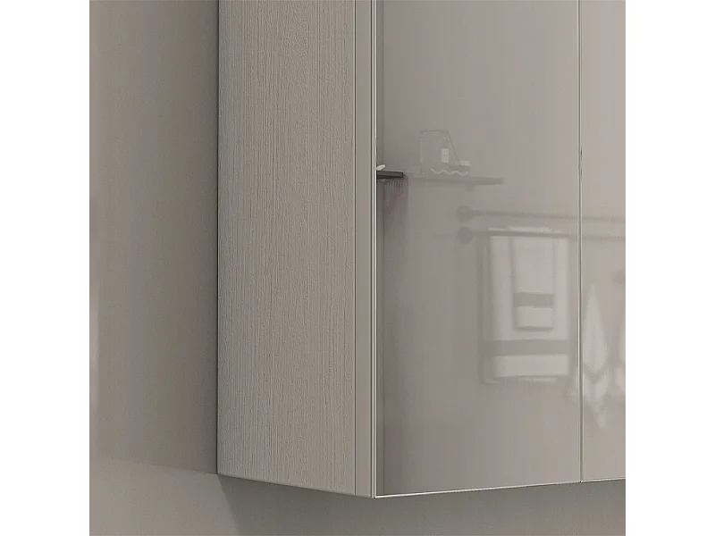 ARMOIRE DE SALLE DE BAIN SUSPENDUE MURALE AVEC MIROIR EN TROIS PARTIES MODERNE 60 CM
