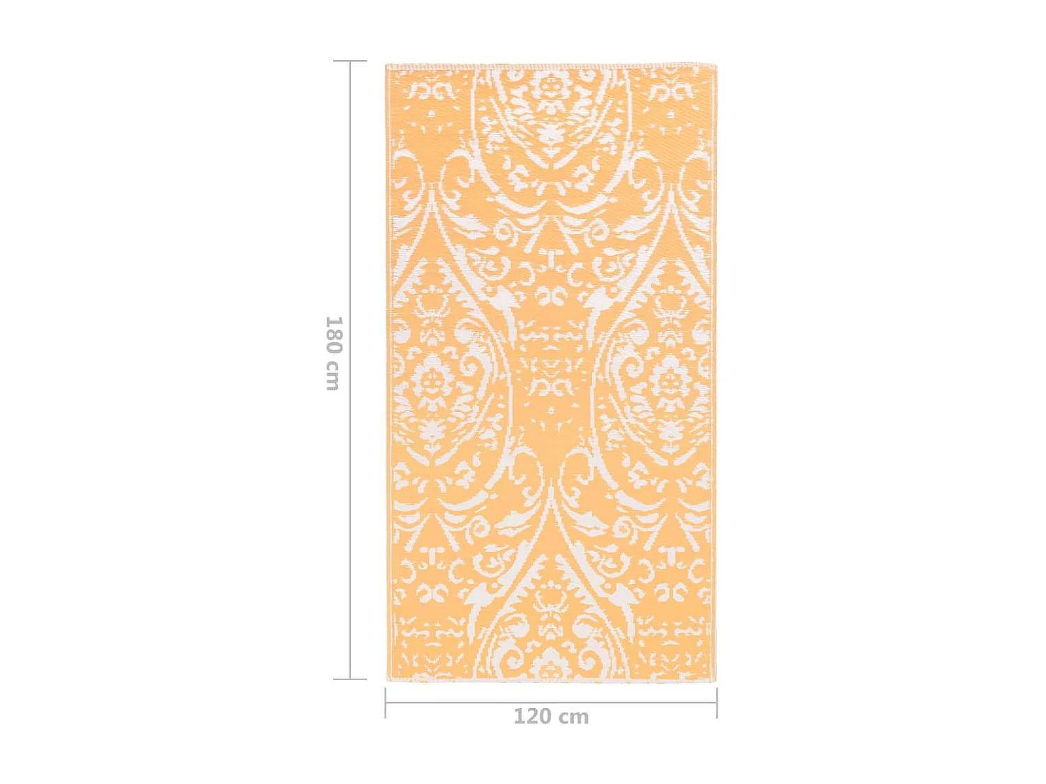 Tapete de Exterior ARAKIL 120x180 cm em Laranja e Branco para Varanda e Jardim