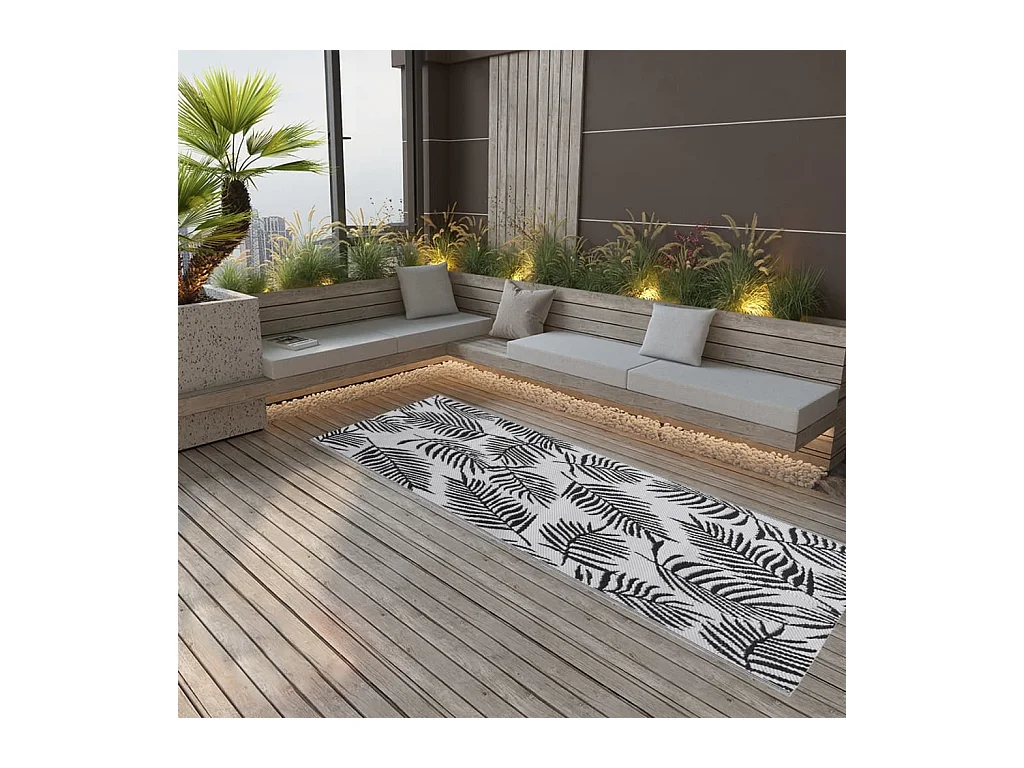 vidaXL Tapis d'extérieur Noir 80x250 cm PP