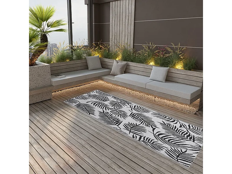 Tapete de Exterior ARAKIL 80x250 cm em Polipropileno Preto