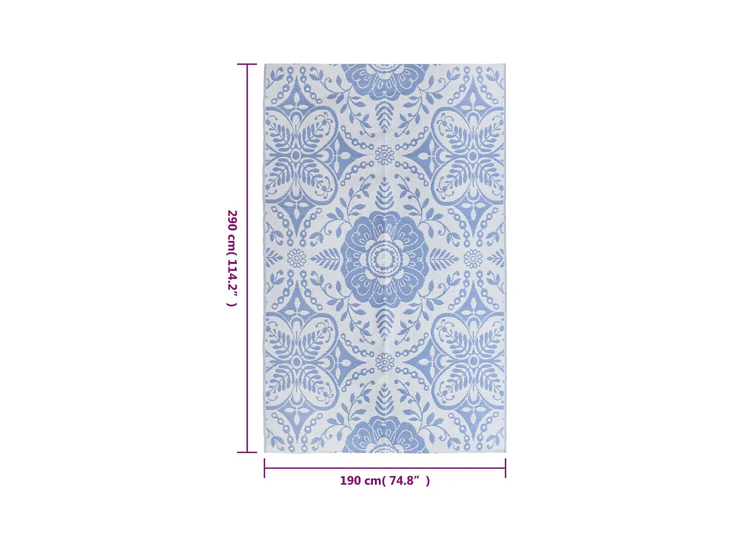 vidaXL Tapis d'extérieur Bleu azuré 190x290 cm PP