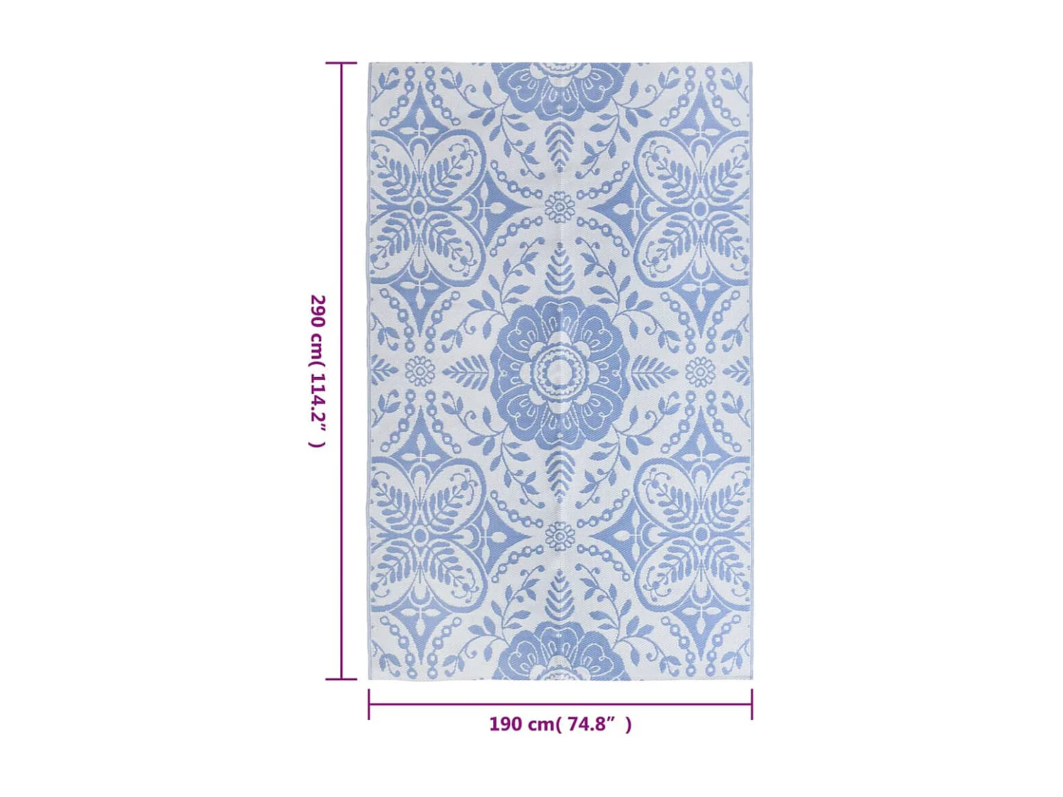 Tapete de Exterior ARAKIL 190x290 cm em Azul-Bebé para Varandas e Jardins