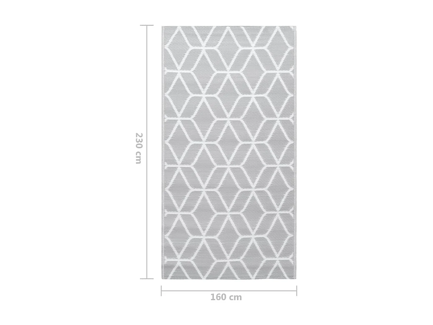 Outdoor-Teppich Grau 160x230 cm PP