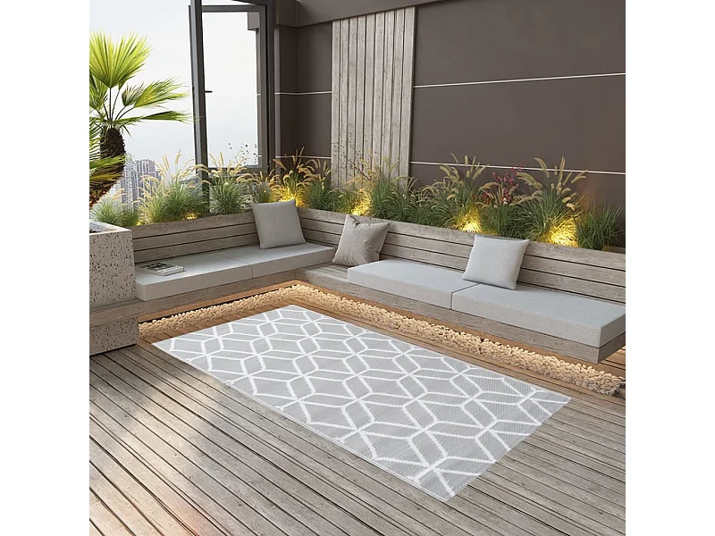 Outdoor-Teppich Grau 160x230 cm PP