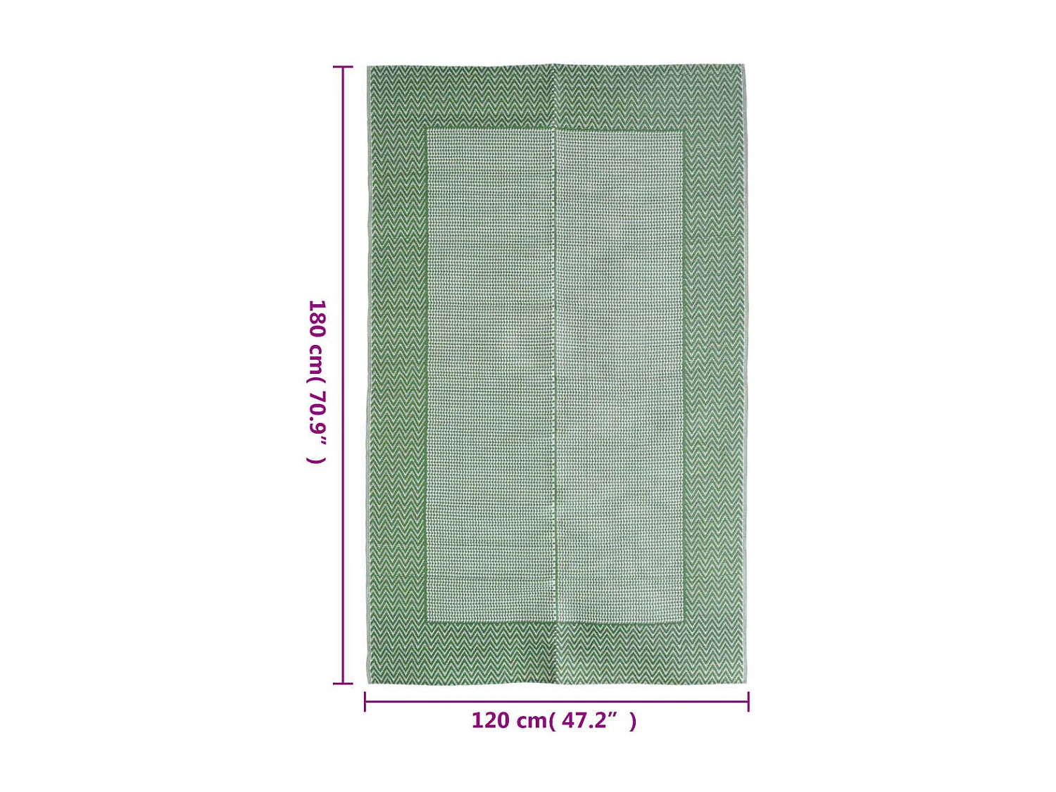 Tapete de Exterior ARAKIL 120x180 cm Verde em Polipropileno