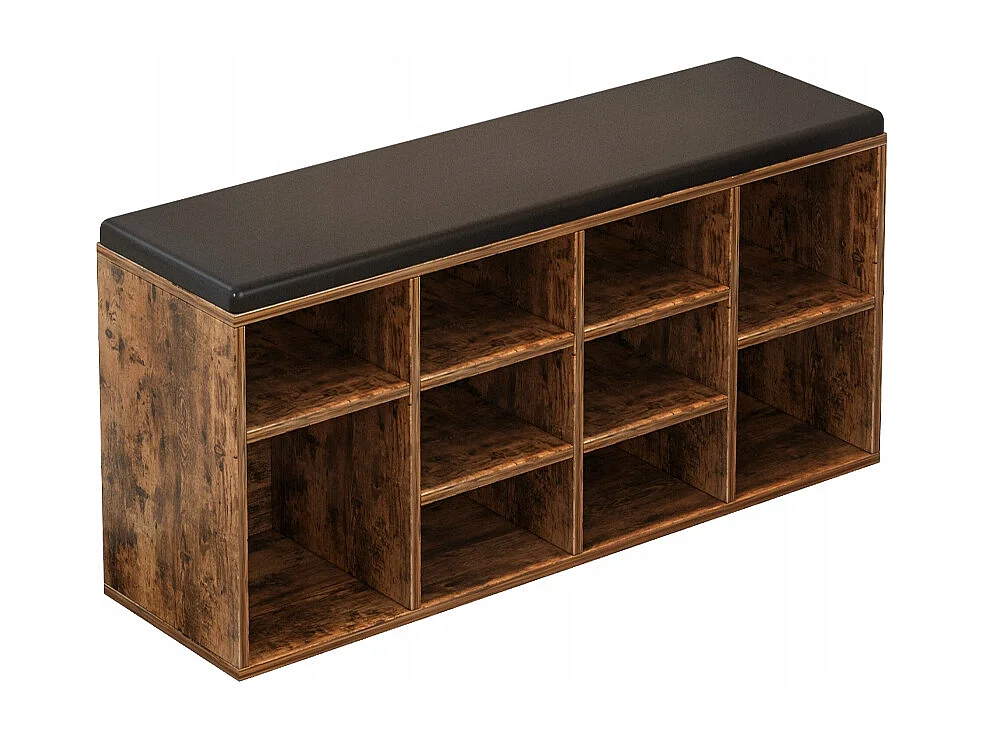 SCHUHKASTEN MIT SITZ BANK FÜR DEN FLUR RUSTIKALES BRAUN LOFT