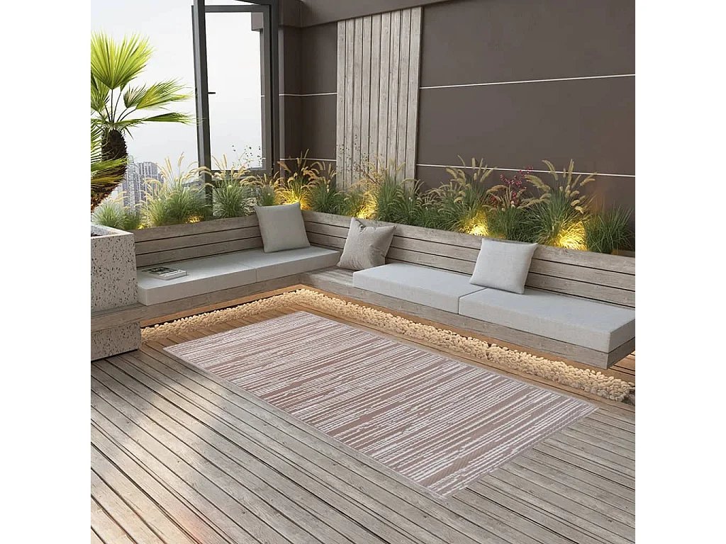 Tapete de Exterior ARAKIL 120x180 cm em Polipropileno Castanho