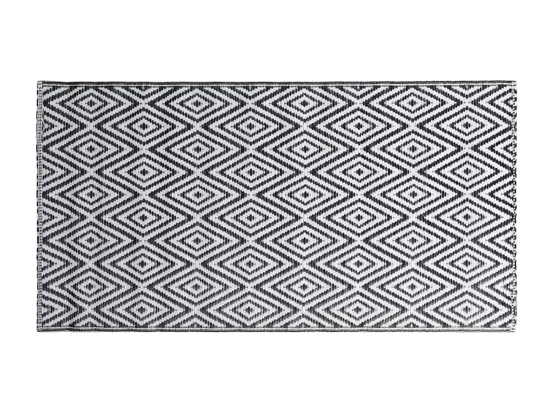 vidaXL Tapis d'extérieur Blanc et noir 120x180 cm PP