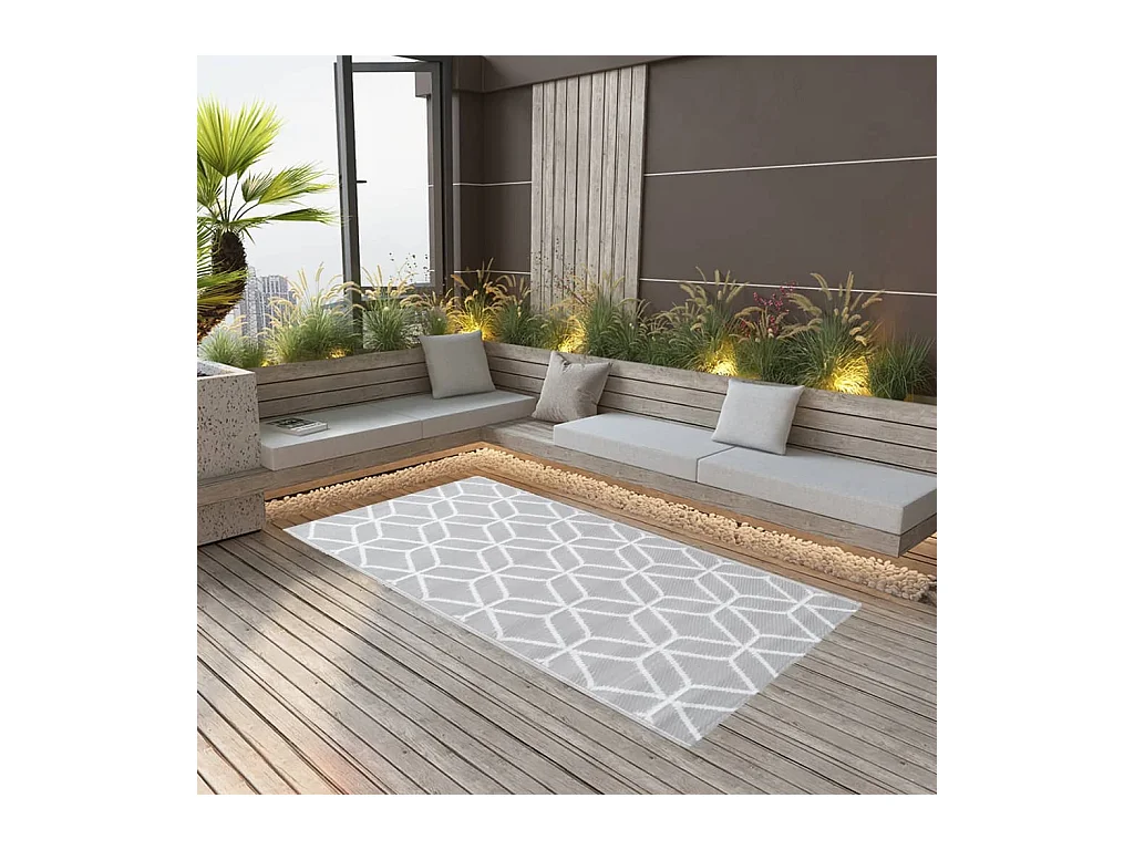 vidaXL Tapis d'extérieur Gris 120x180 cm PP