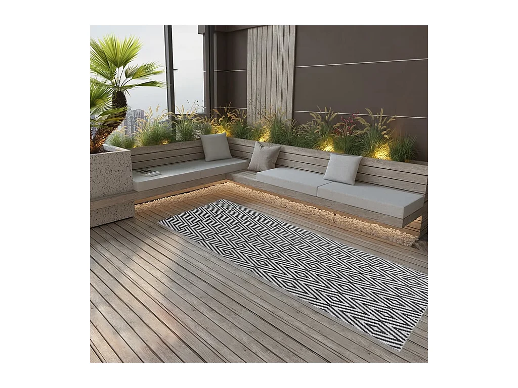 vidaXL Tapis d'extérieur Noir 80x250 cm PP