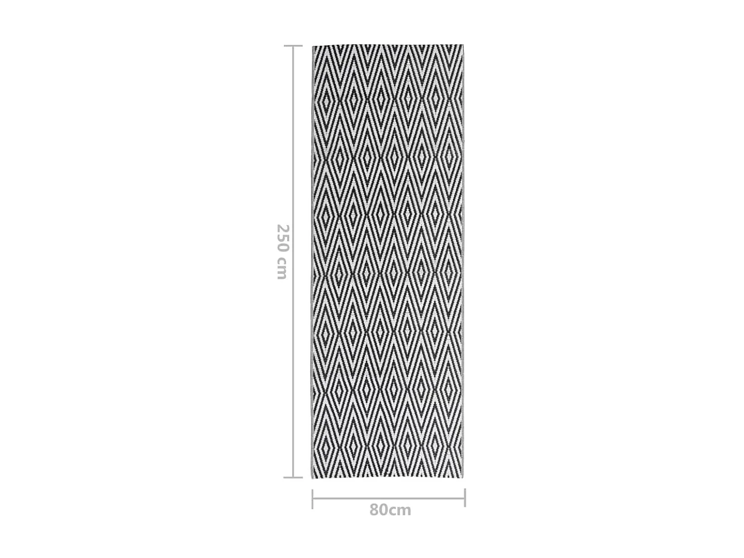 vidaXL Tapis d'extérieur Noir 80x250 cm PP