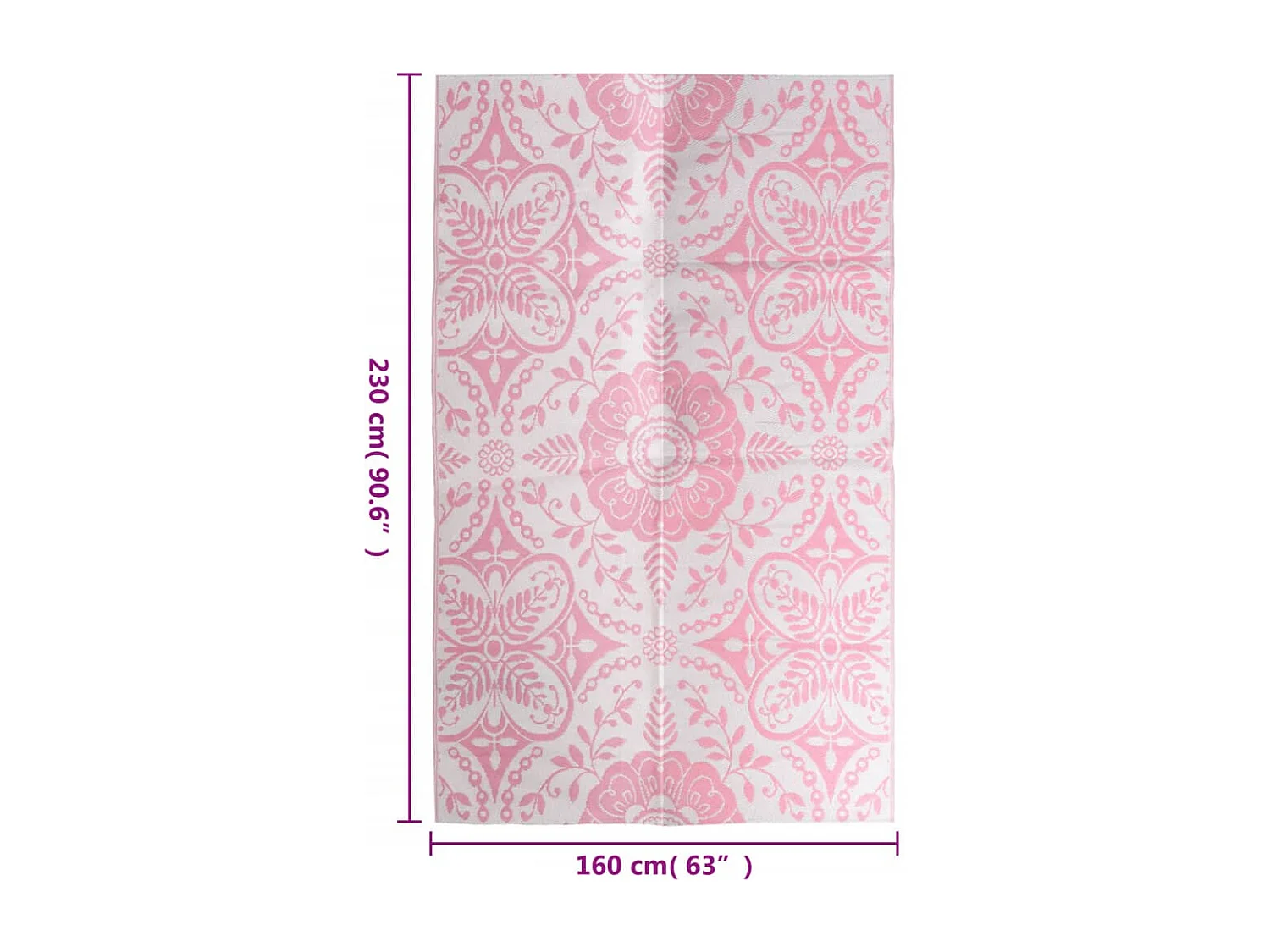 Tapete de Exterior Rosa 160x230 cm ARAKIL - Elegância e Conforto para Sua Área Externa