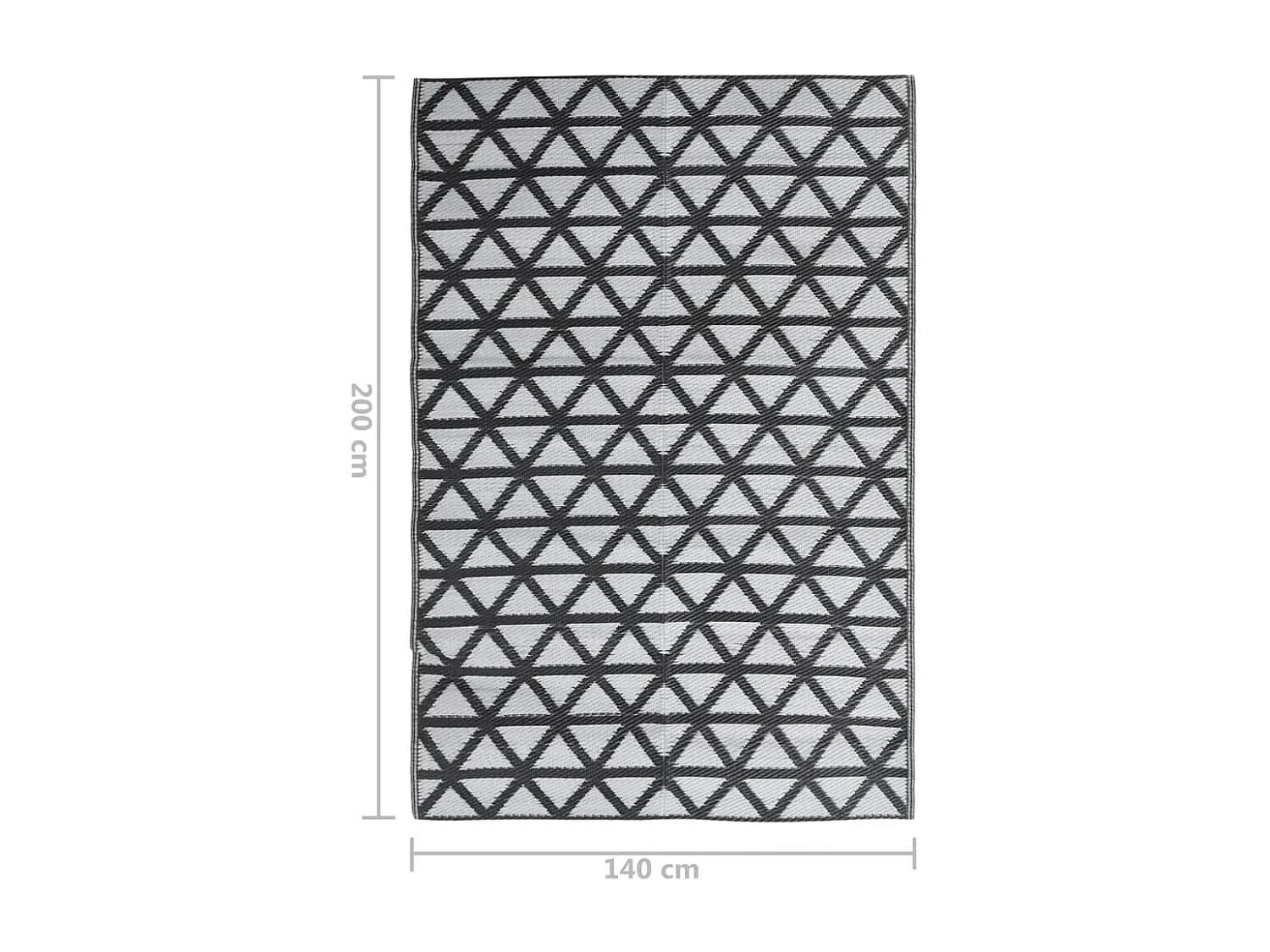 vidaXL Tapis d'extérieur Noir 140x200 cm PP