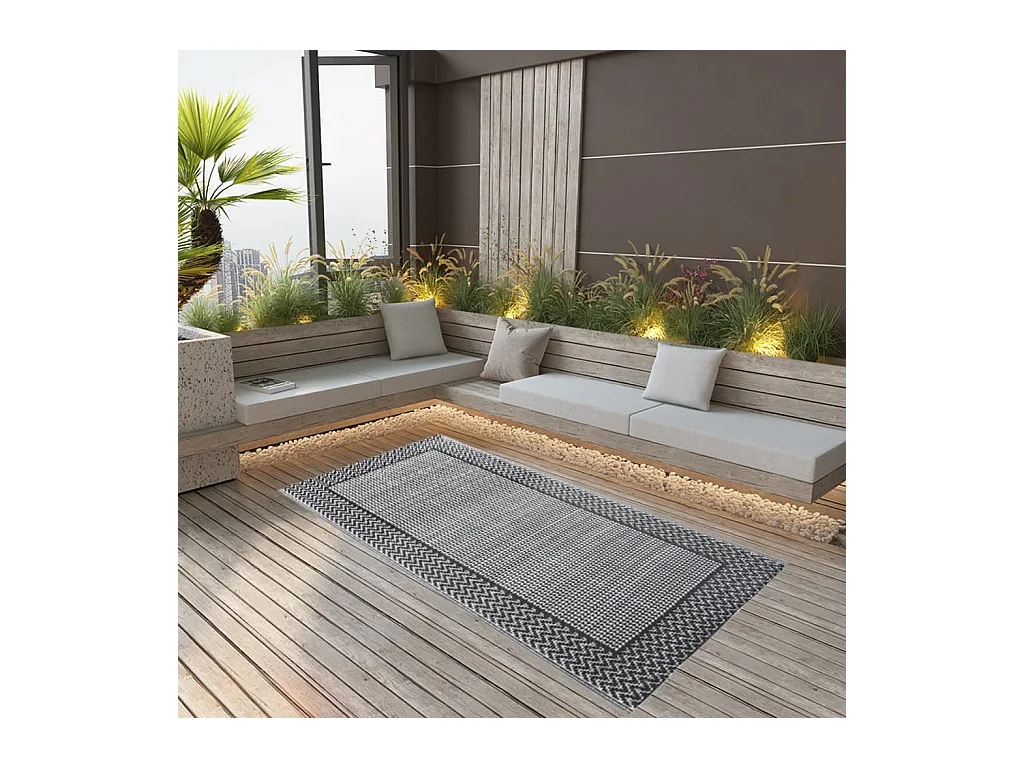 Tapis d extérieur Gris 80x150 cm PP