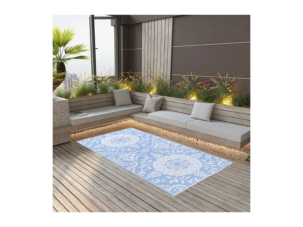 vidaXL Tapis d'extérieur Bleu azuré 160x230 cm PP