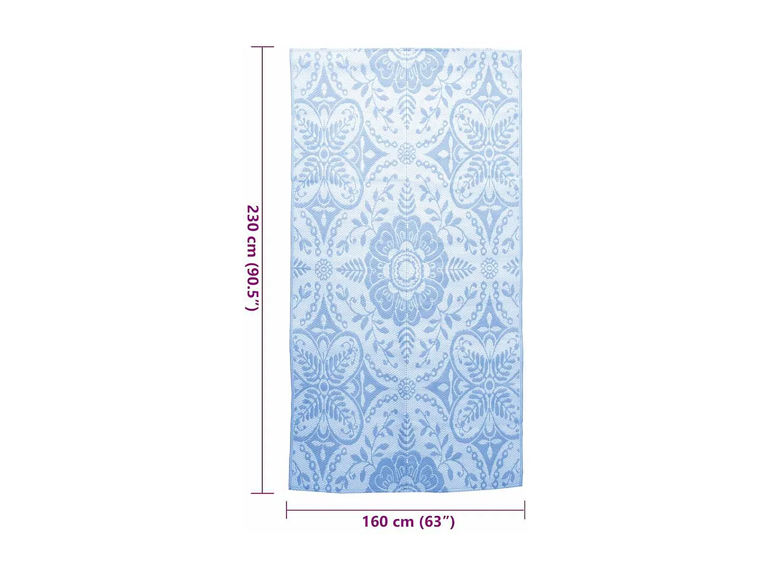 Tapete de Exterior ARAKIL 160x230 cm Azul-Bebé para Varanda e Jardim