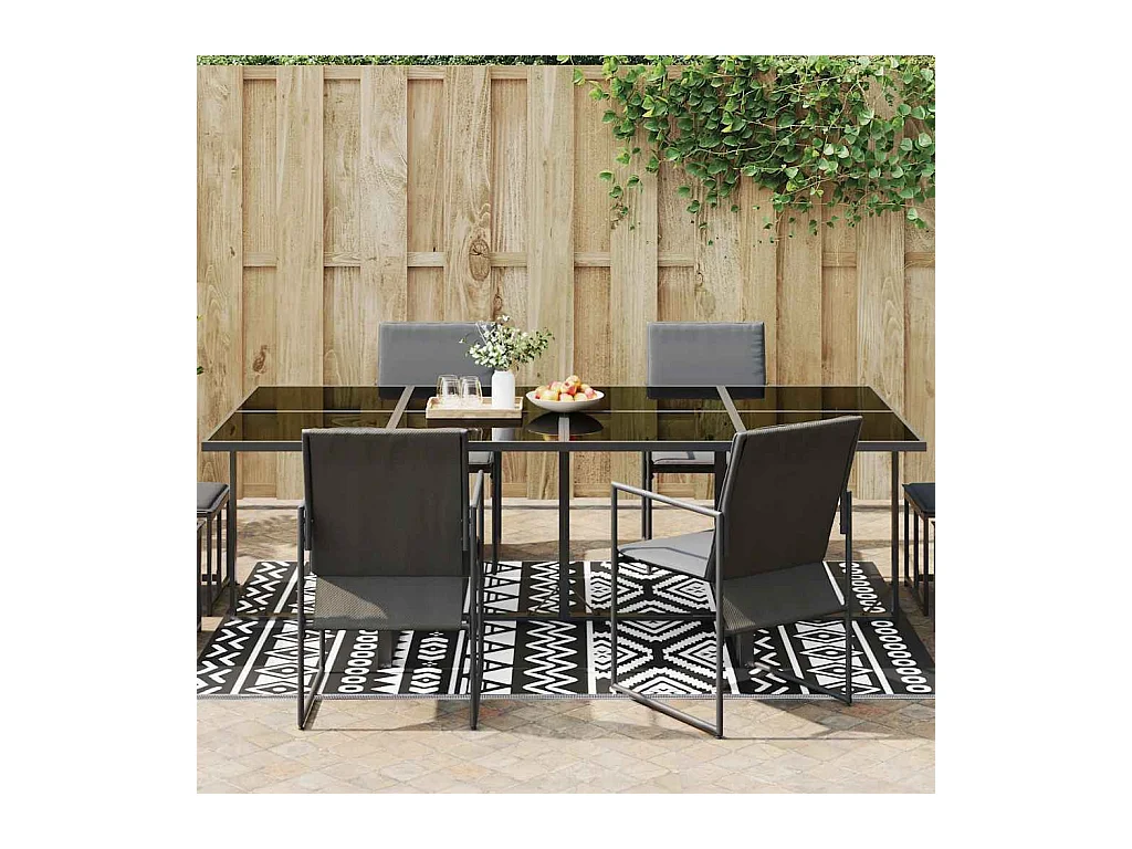 Outdoor-Teppich Schwarz 160x230 cm PP