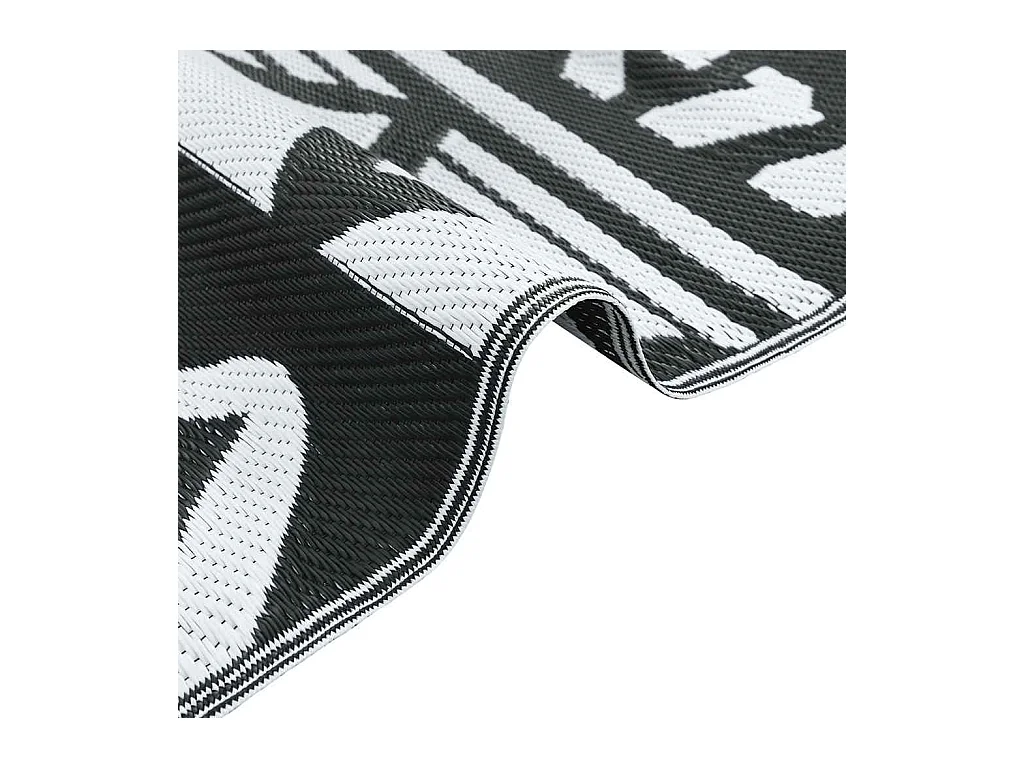 Outdoor-Teppich Schwarz 160x230 cm PP