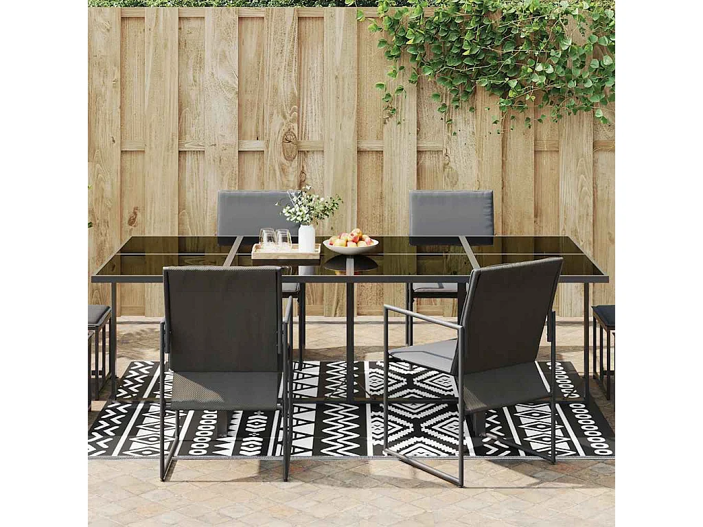 Outdoor-Teppich Schwarz 160x230 cm PP