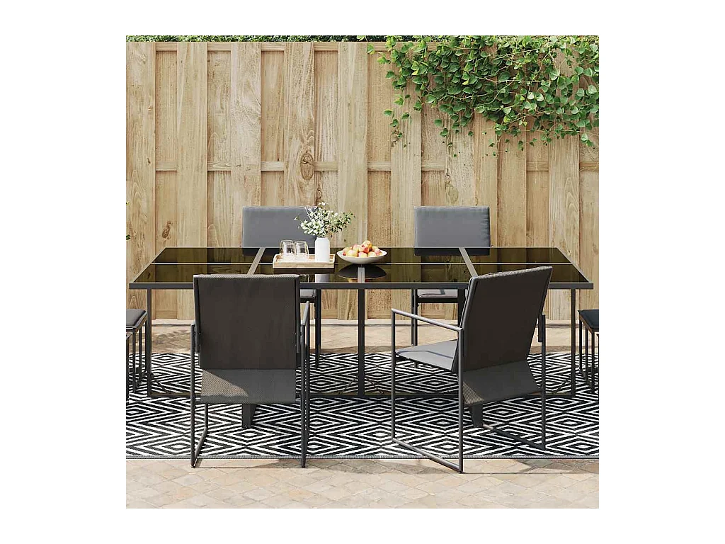 vidaXL Tapis d'extérieur Blanc et noir 190x290 cm PP