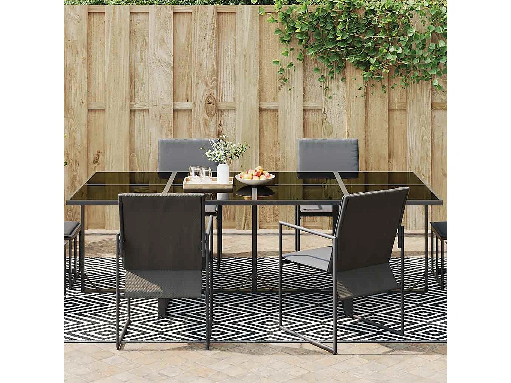 vidaXL Tapis d'extérieur Blanc et noir 190x290 cm PP