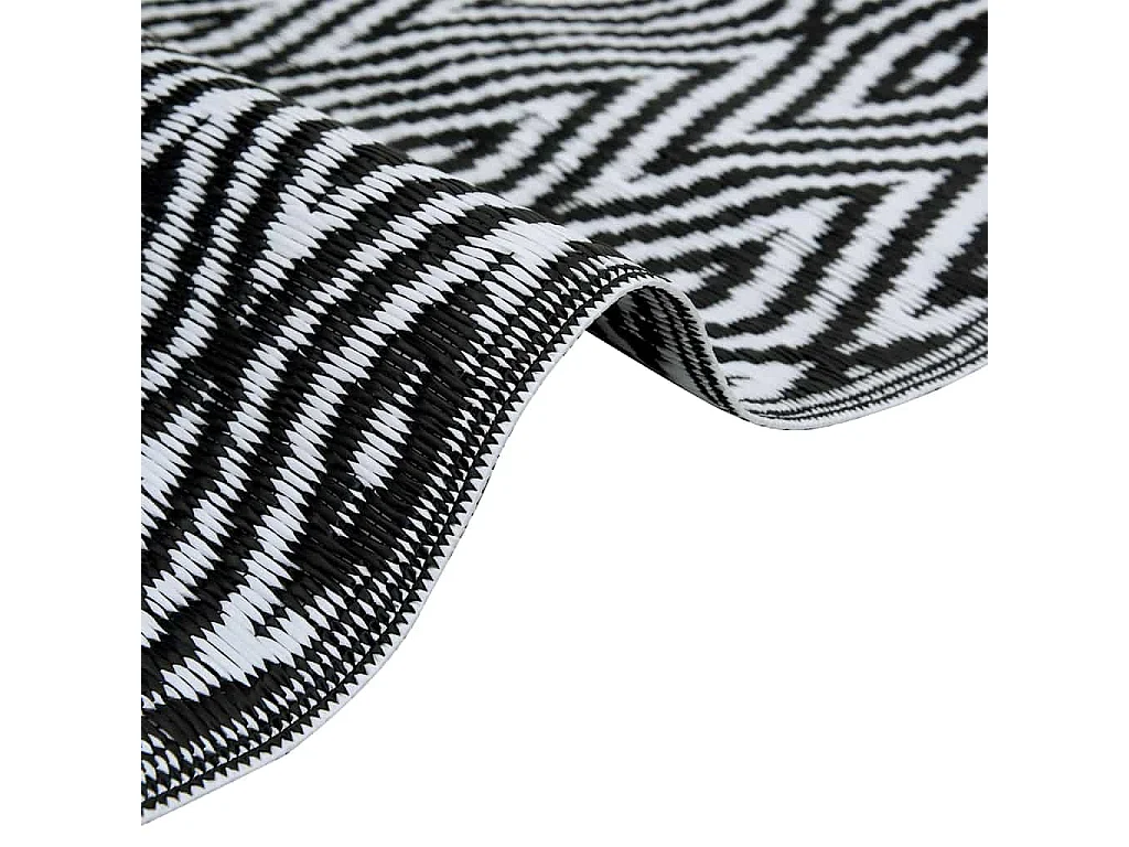 vidaXL Tapis d'extérieur Blanc et noir 190x290 cm PP