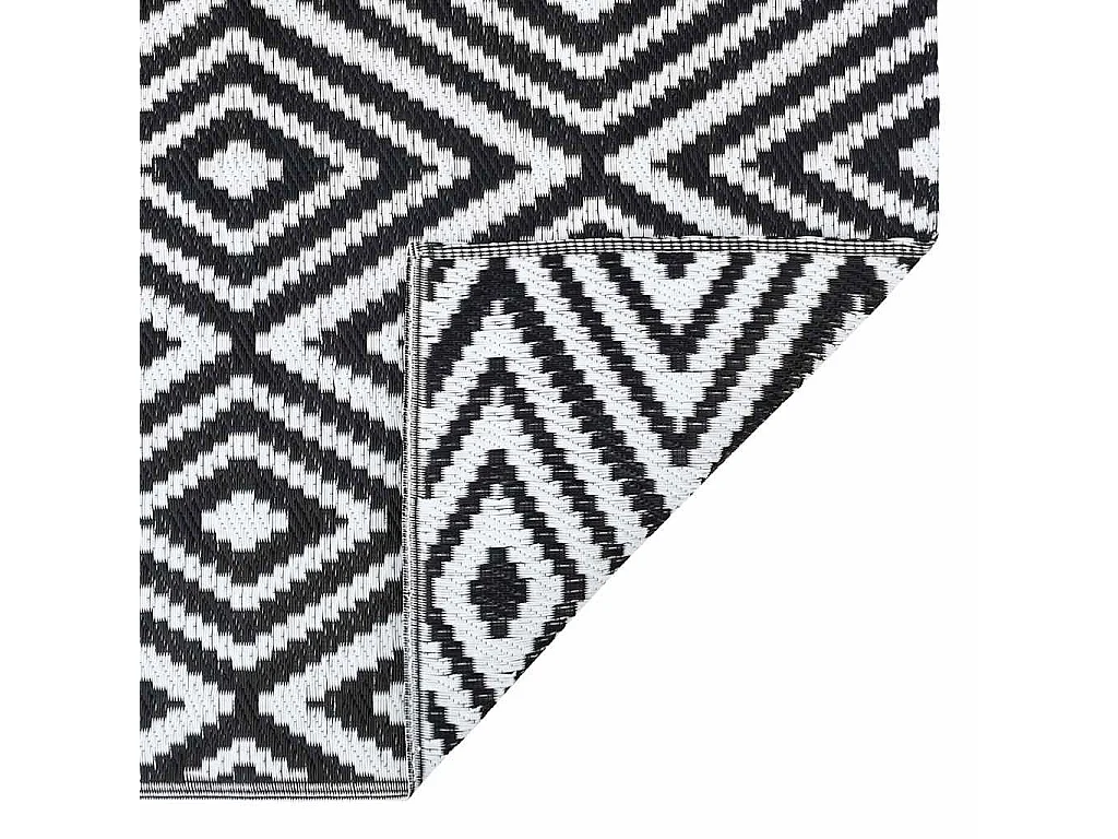 vidaXL Tapis d'extérieur Blanc et noir 190x290 cm PP