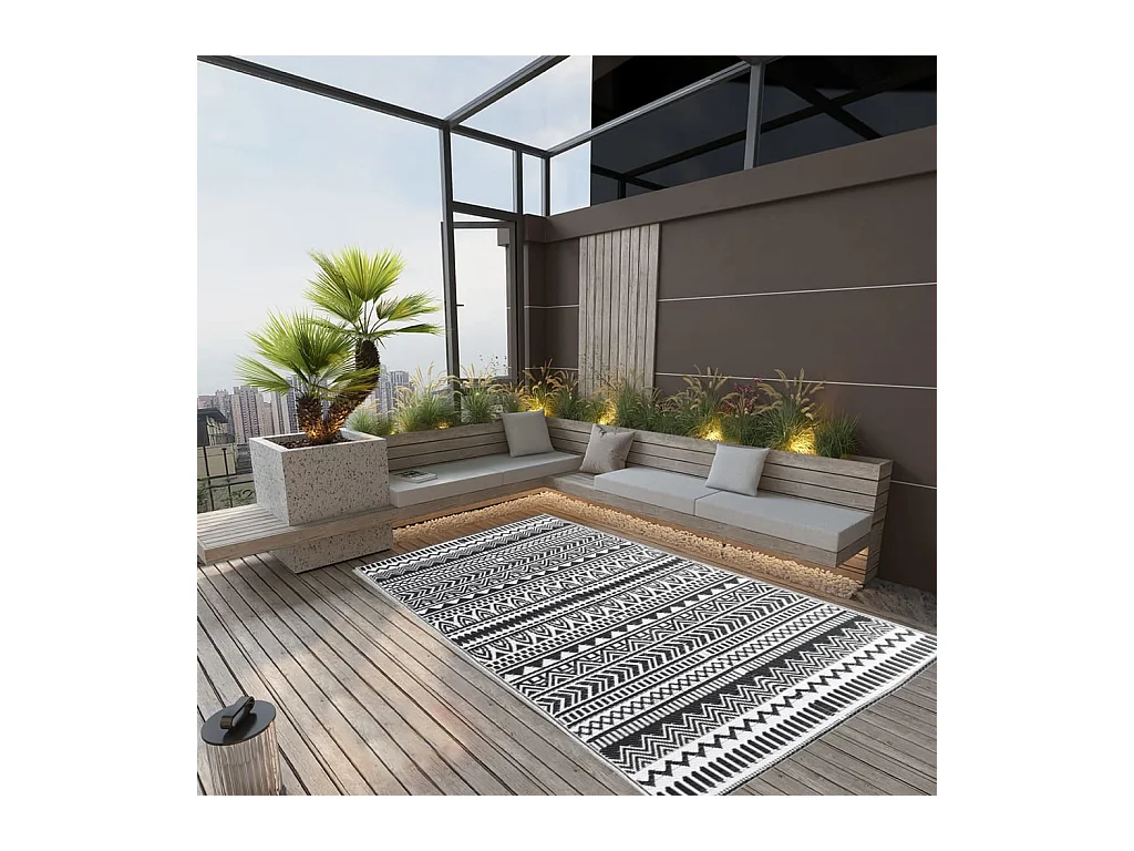 vidaXL Tapis d'extérieur Noir 160x230 cm PP