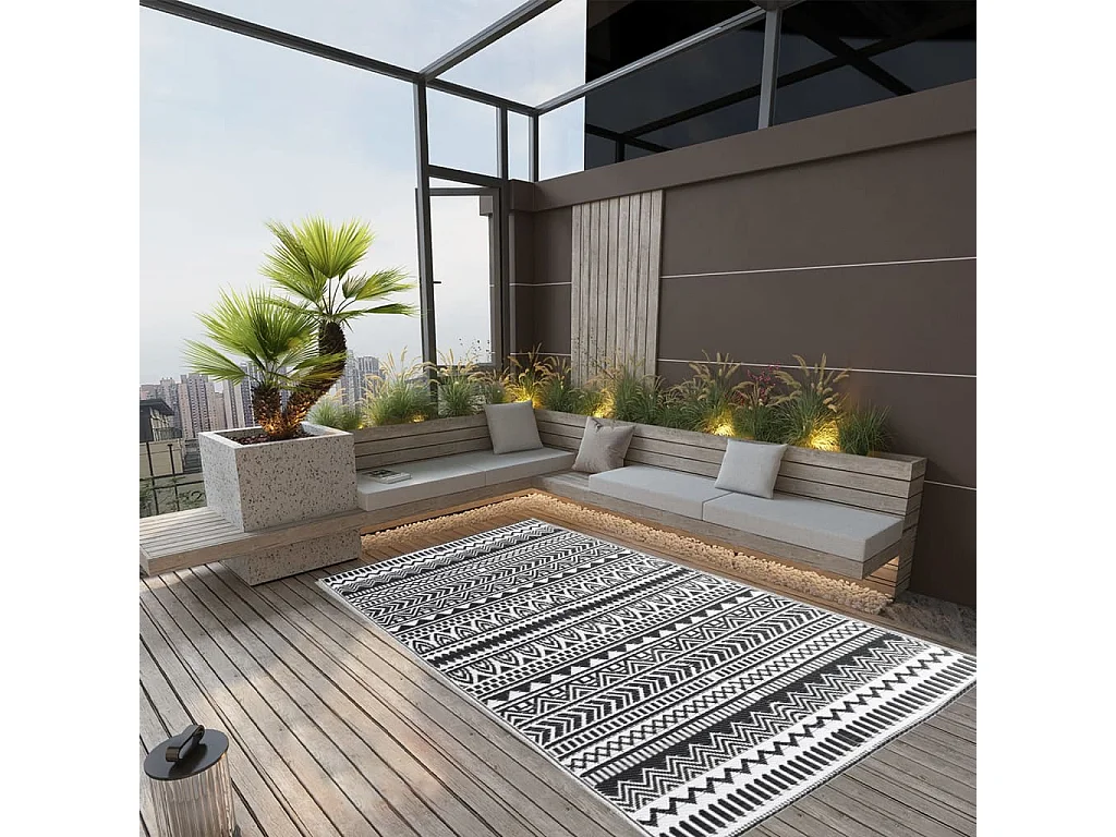 vidaXL Tapis d'extérieur Noir 160x230 cm PP