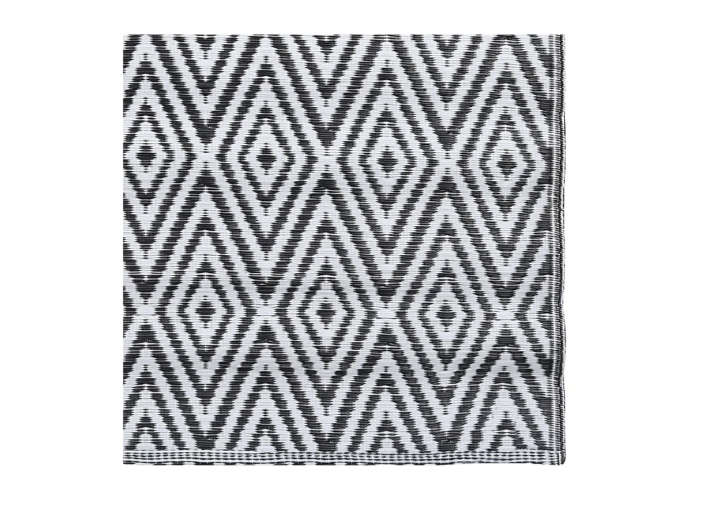 Outdoor-Teppich Weiß und Schwarz 160x230 cm PP