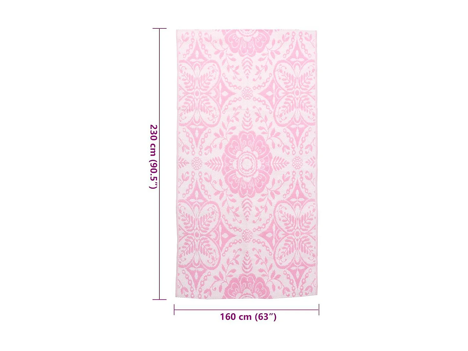 Outdoor-Teppich Rosa 120x180 cm PP