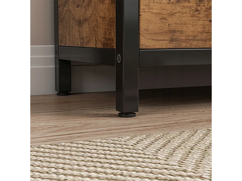 RUSTIKALER SCHUHKASTEN IN BRAUN FÜR DEN FLUR INDUSTRIELL VINTAGE 3 REGALE