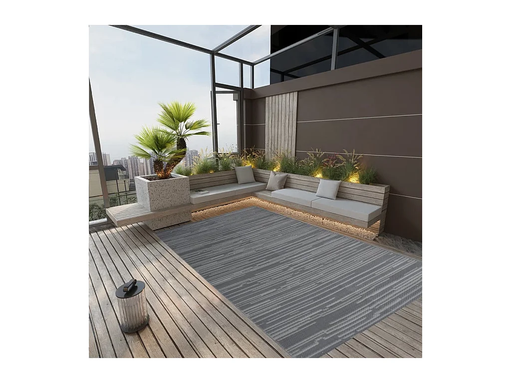 vidaXL Tapis d'extérieur Anthracite 140x200 cm PP