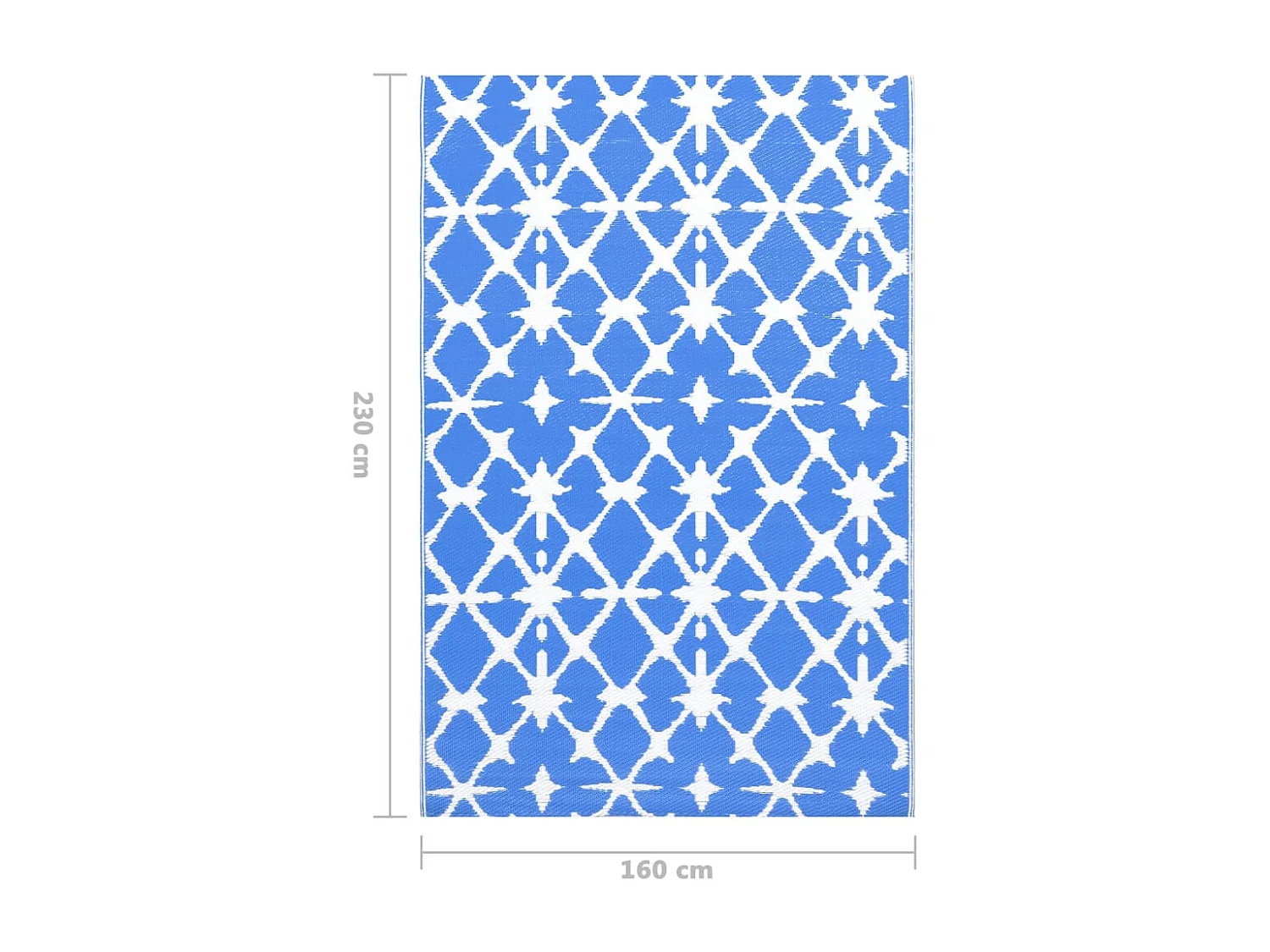 vidaXL Tapis d'extérieur Bleu et blanc 160x230 cm PP