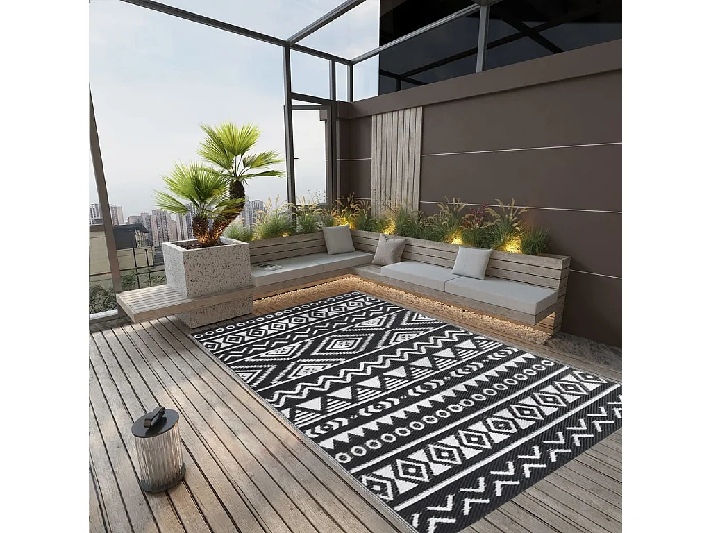 vidaXL Tapis d'extérieur Noir 190x290 cm PP