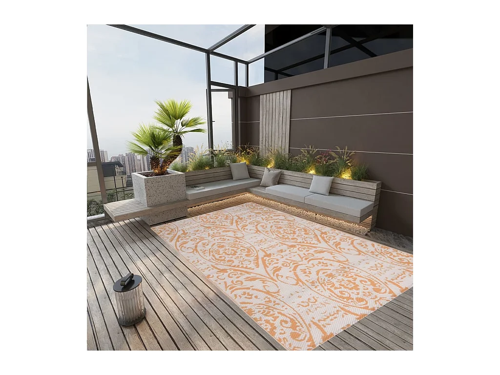 Tapis d extérieur Jaune 140x200 cm PP