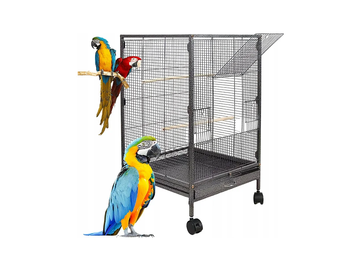 CAGE MÉTALLIQUE POUR OISEAUX EXOTIQUES VOLIÈRE POUR PERROQUETS CANARI