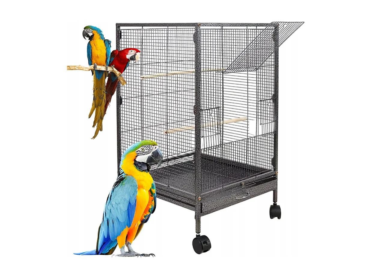 CAGE MÉTALLIQUE POUR OISEAUX EXOTIQUES VOLIÈRE POUR PERROQUETS CANARI