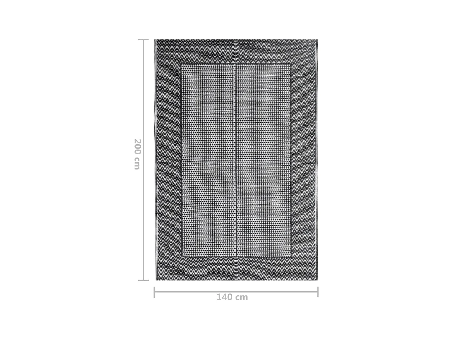 Tapis d extérieur Noir 140x200 cm PP